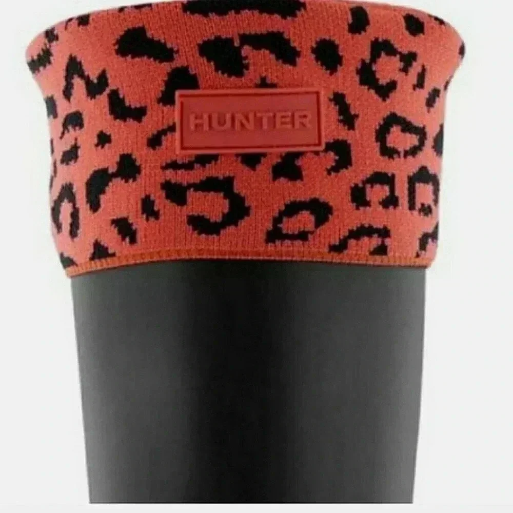 Hunter Snow Orange Leopard Boot Socks Children's Size Medium New